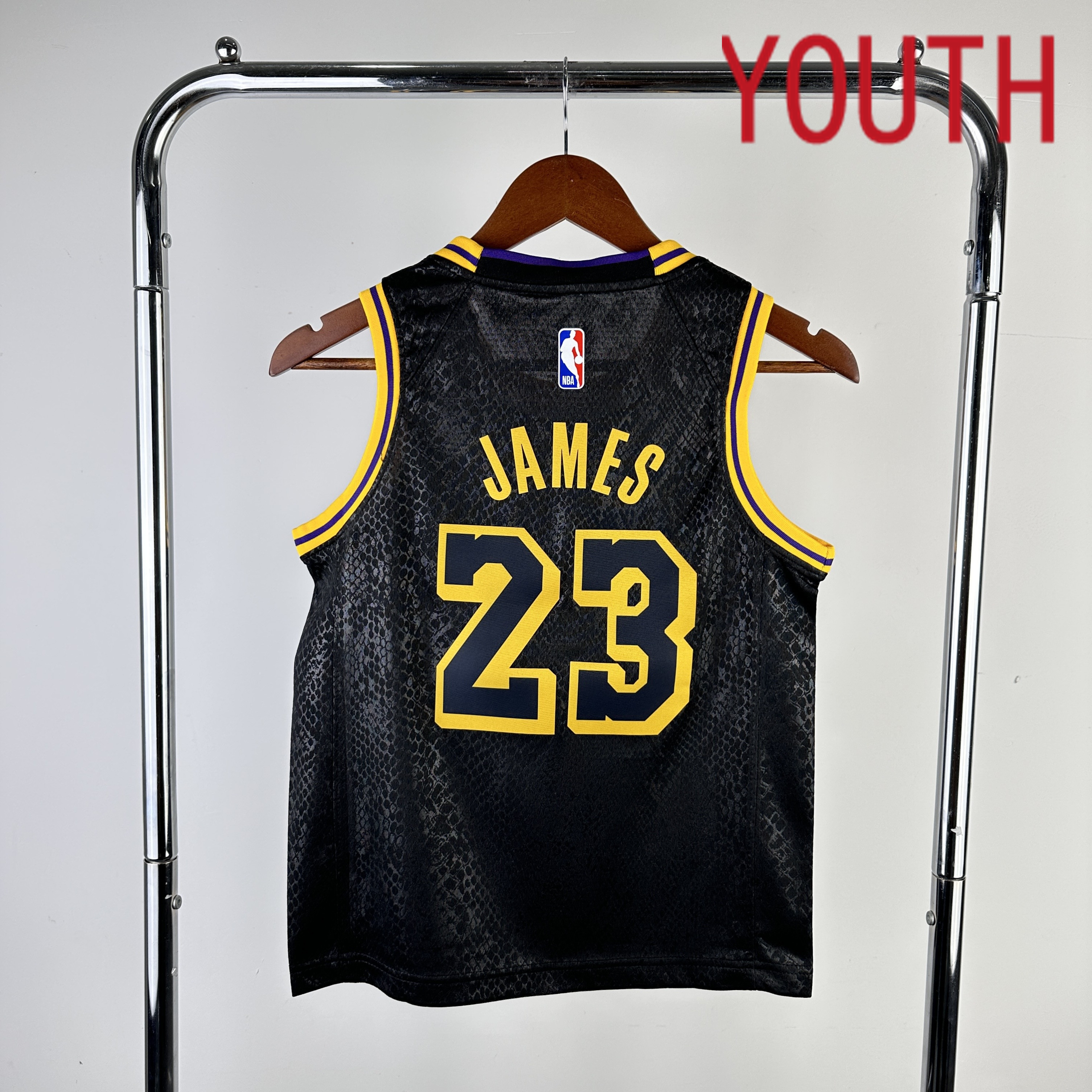 Youth Los Angeles Lakers #23 James Stitched Black Nike NBA 2024 Jersey->->Youth Jersey